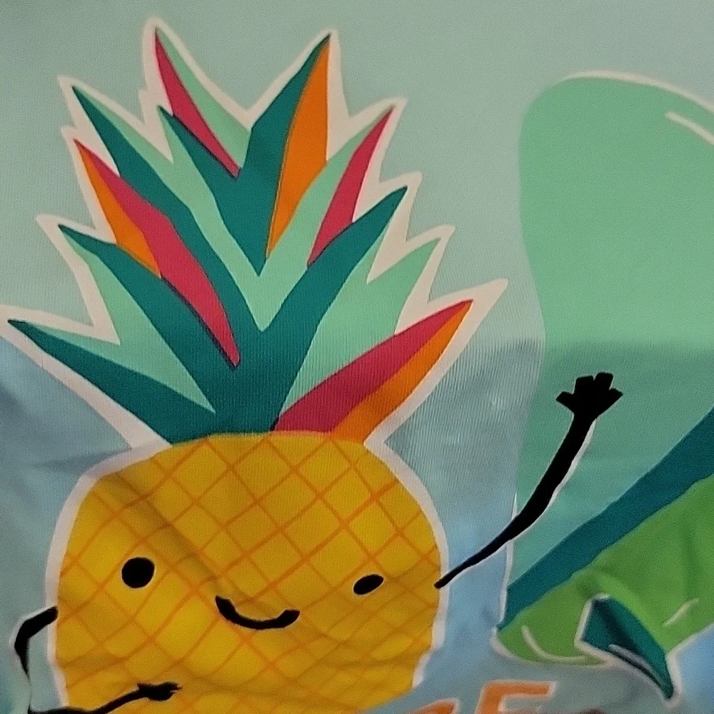 HP Sun Squad Medium pet tank top SURF SUMMER pineapple surfboard aqua ye…